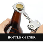 Heavy-Duty Zinc Alloy Wing Corkscrew - Multifunctional Bottle Opener
