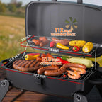 Foldable Stainless Steel Dual Fuel BBQ Grill, 330 sq in Cooking Area