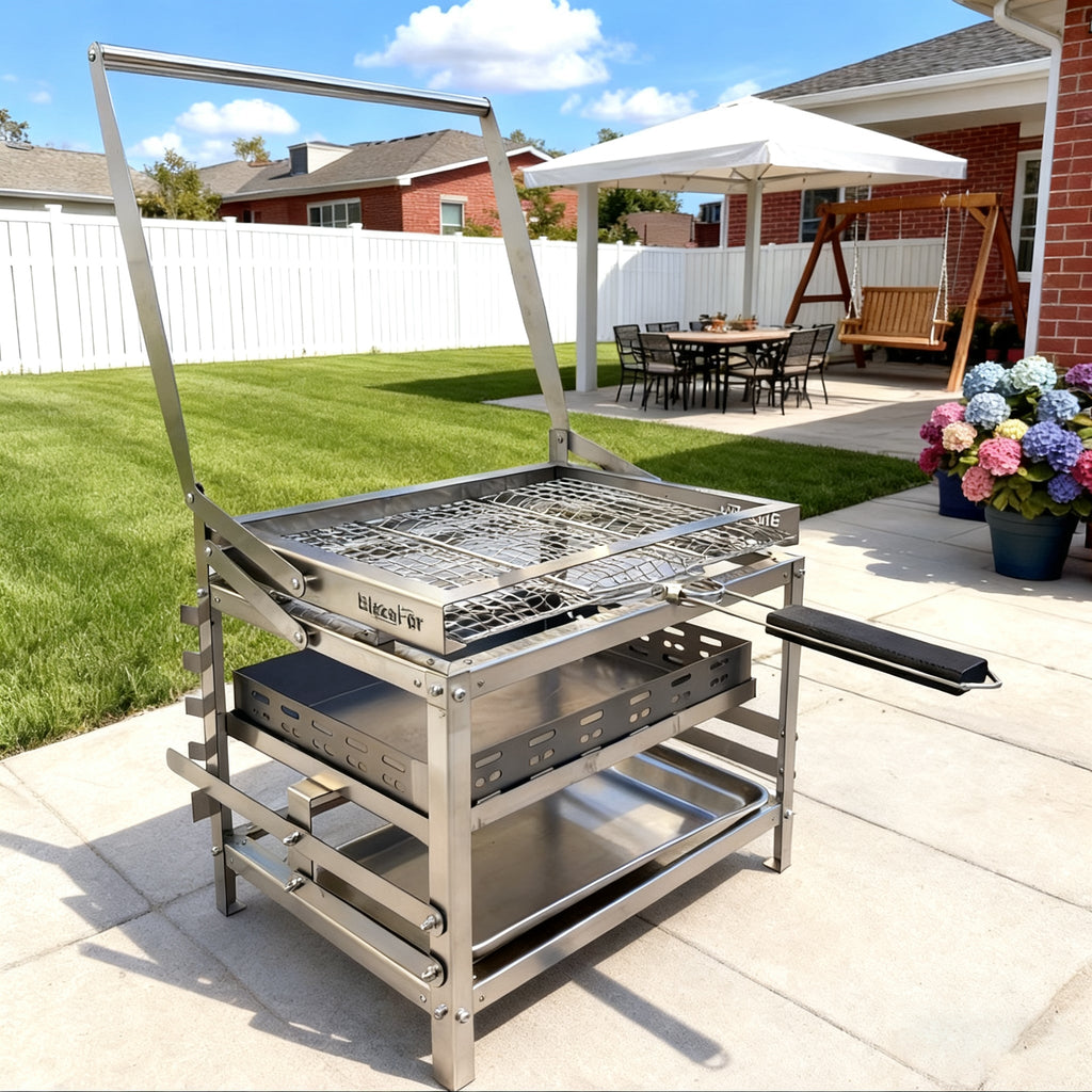 Adjustable 360° Rotating Charcoal BBQ Grill